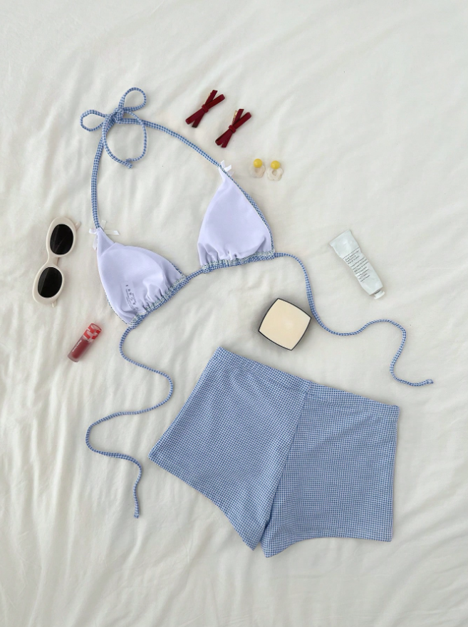 Biquíni Sweet Plaid com Textura e Estilo Retrô - Imagem 2