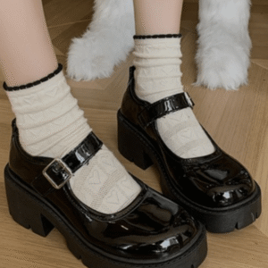 Sapato Feminino de Salto Alto Mary Jane Preto